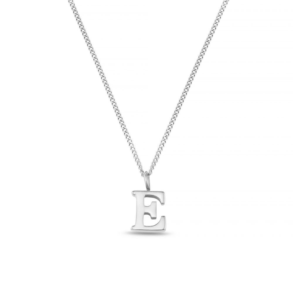 orelia LUXE E Initial Necklace - Silver
