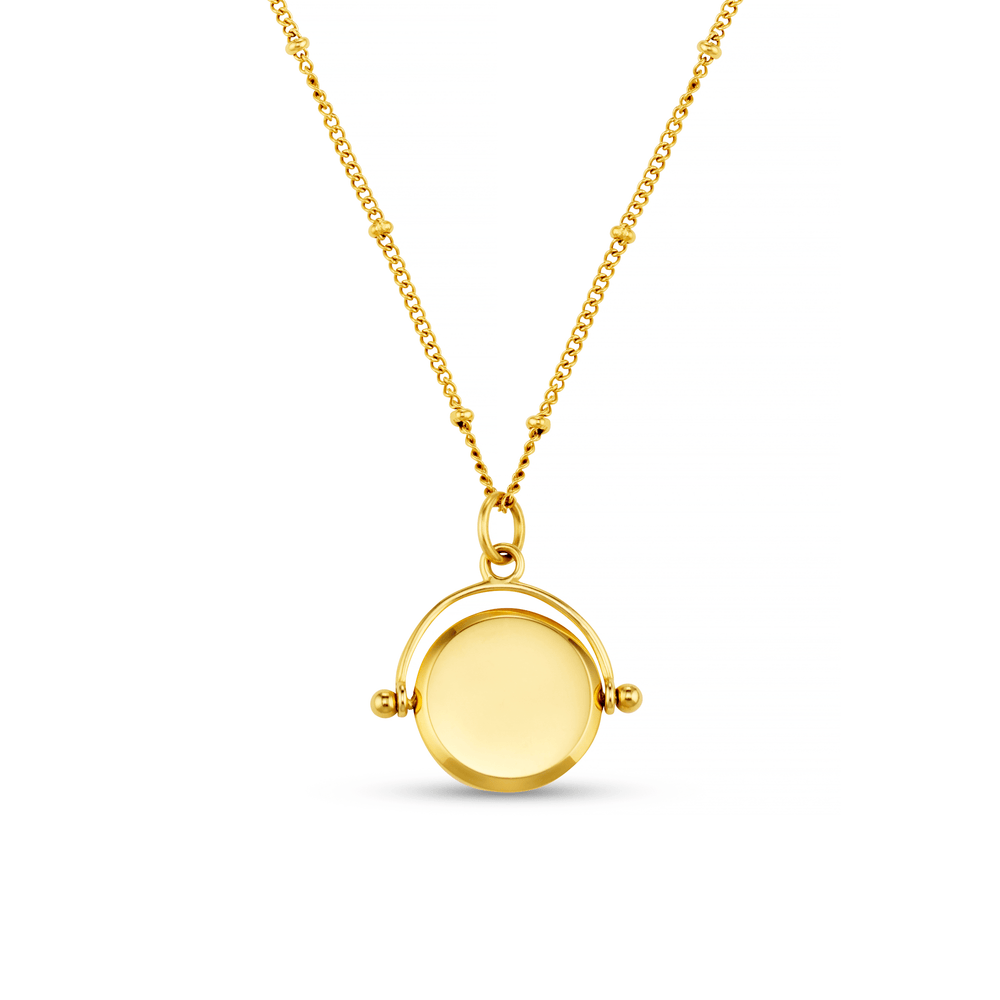 orelia LUXE Faceted Disc Spinner Necklace - Gold
