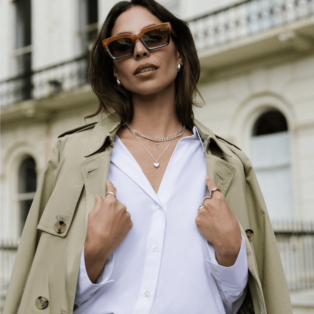 Orelia LUXE Flat Curb T-Bar Necklace - Silver