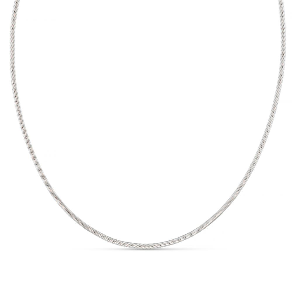 orelia LUXE Flat Snake Chain Necklace-Silver