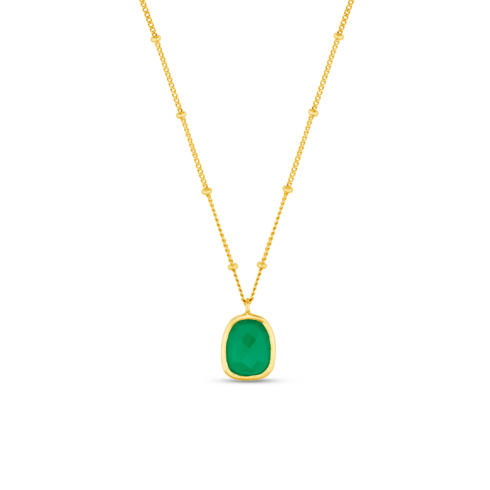 orelia LUXE Green Onyx Drop Necklace