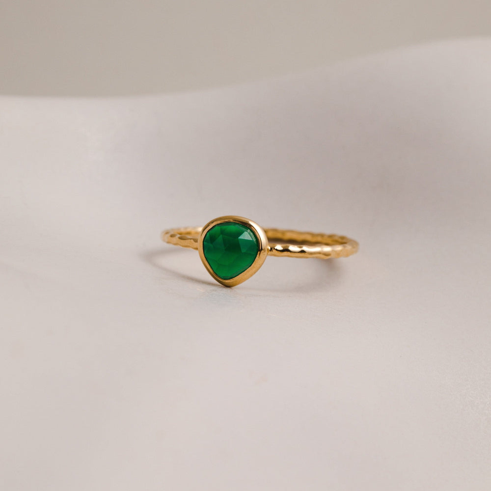 Orelia LUXE Green Onyx Teardrop Ring