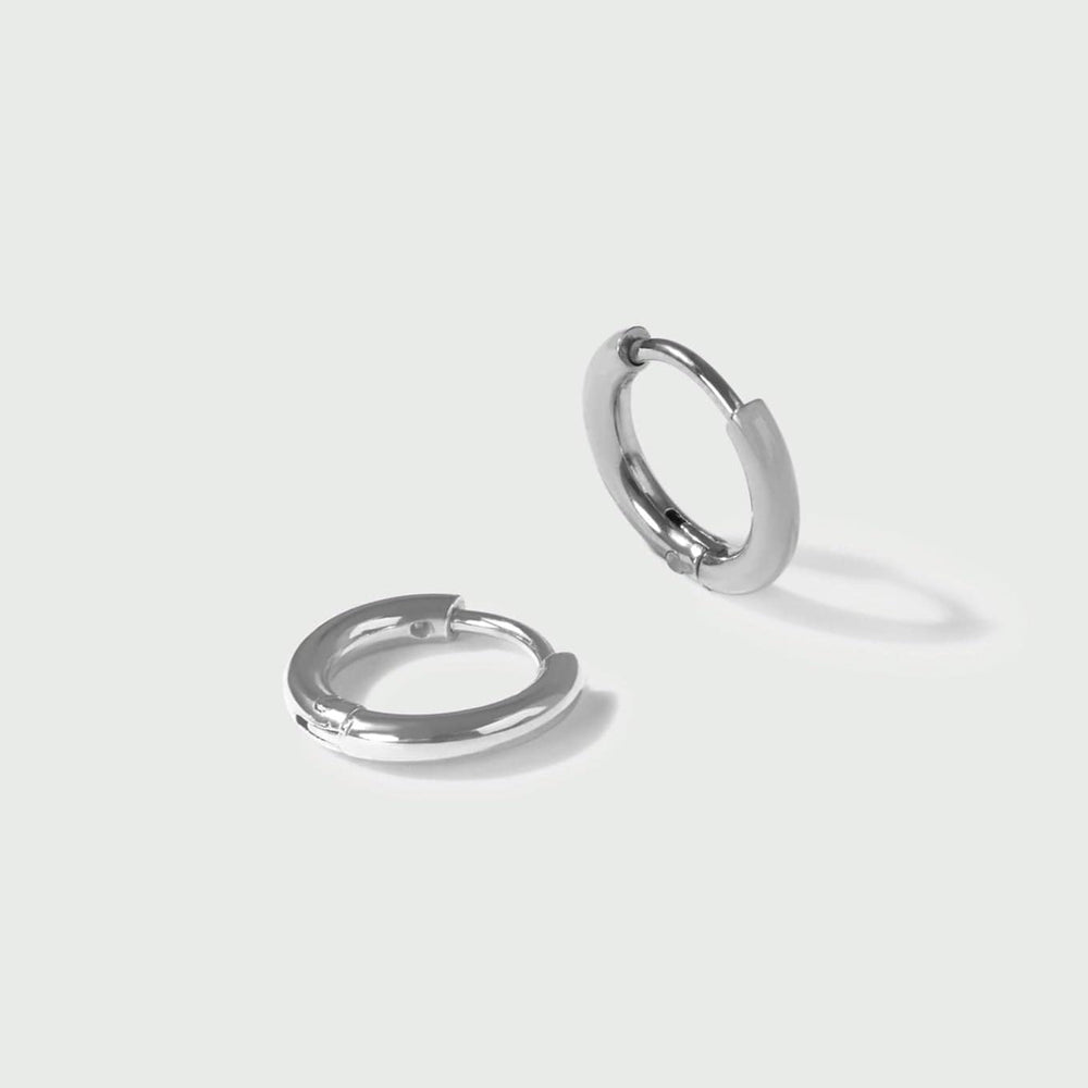 Orelia LUXE Huggie Hoop Earrings - Silver