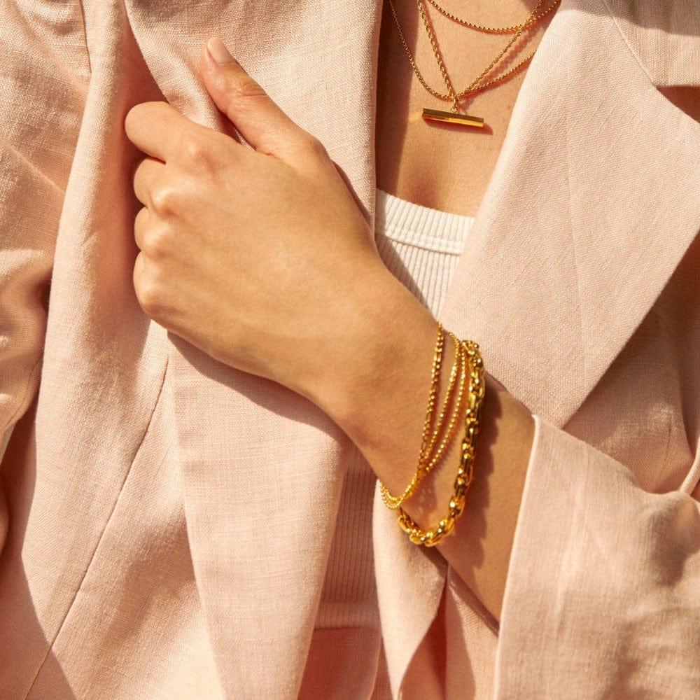 Orelia LUXE Interlocking Link Chain Bracelet - Gold
