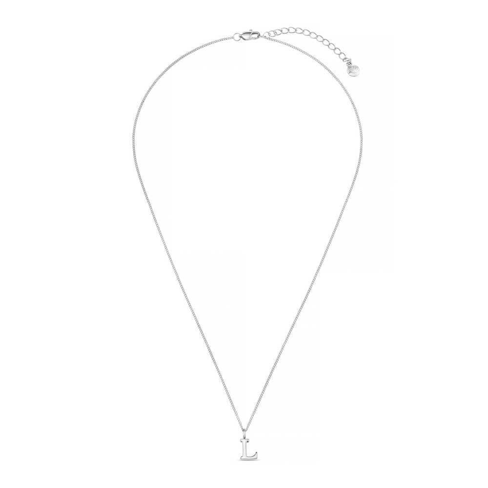 Orelia LUXE L Initial Necklace - Silver