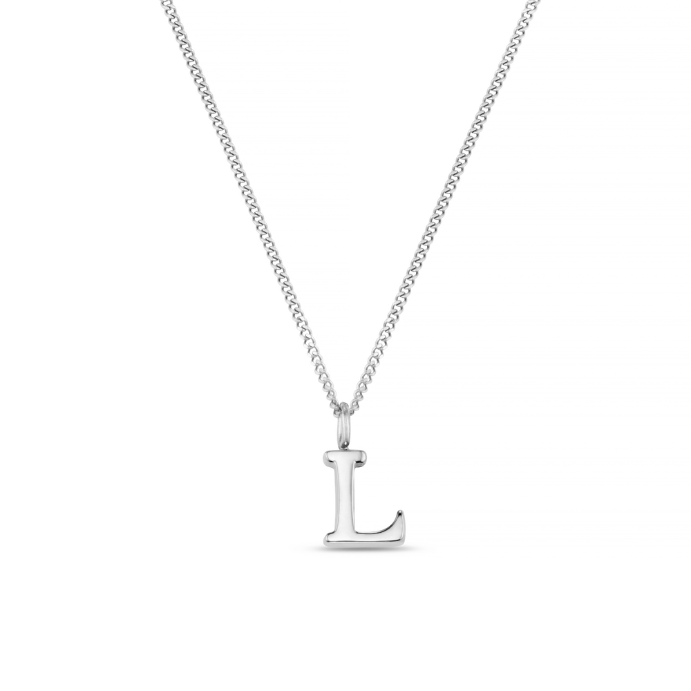 orelia LUXE L Initial Necklace - Silver