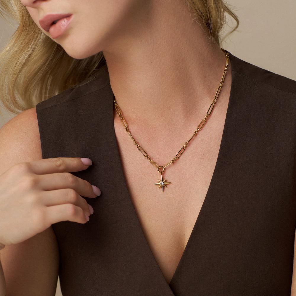 Orelia LUXE Linear Link & Crystal Starburst Necklace