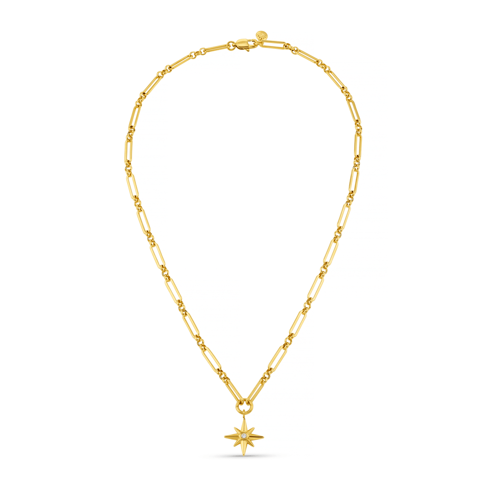Orelia LUXE Linear Link & Crystal Starburst Necklace