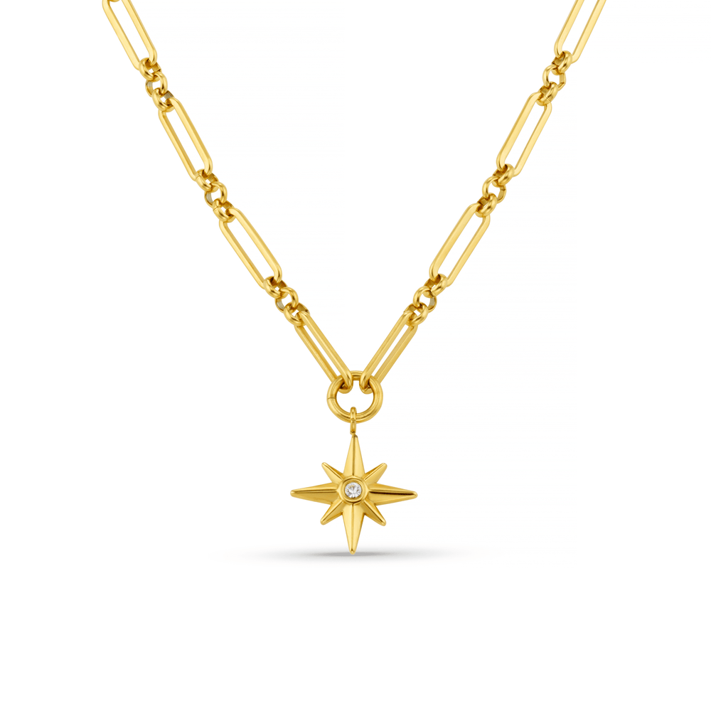 orelia LUXE Linear Link & Crystal Starburst Necklace