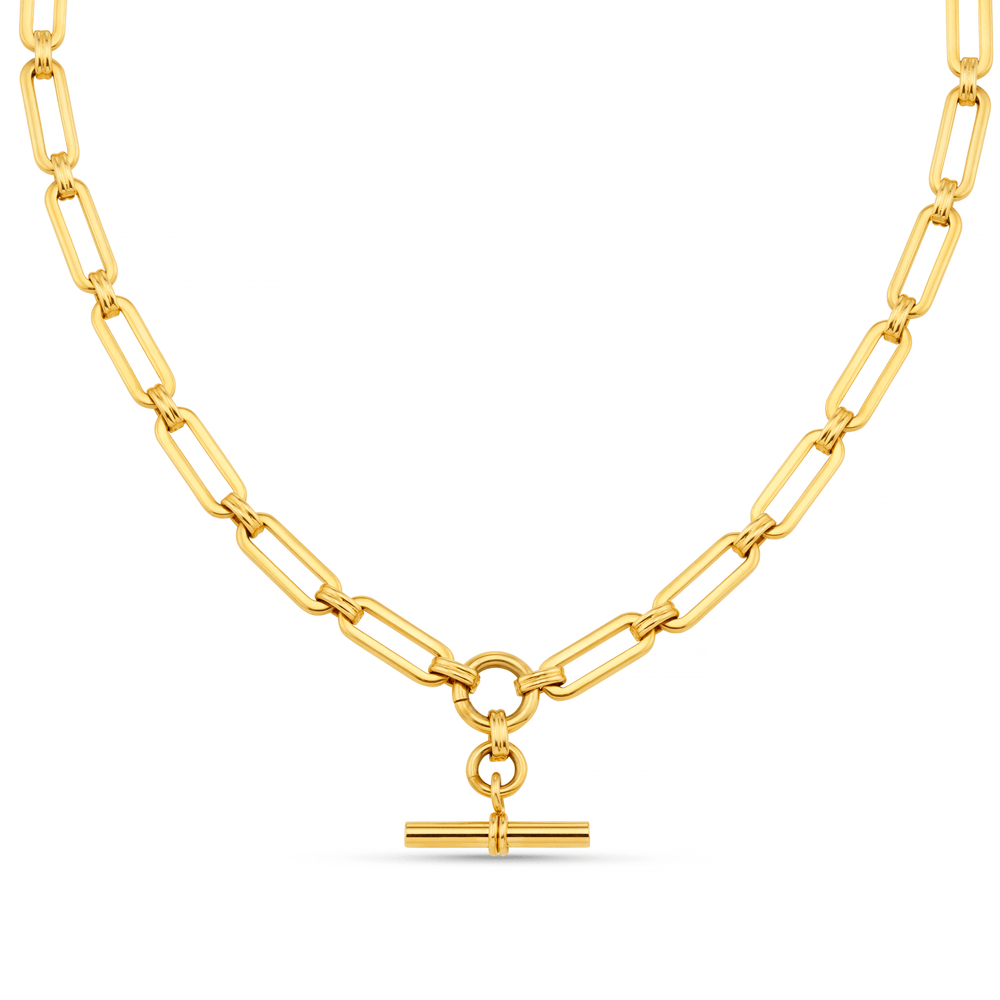 orelia LUXE Linear Link T-Bar Necklace - Gold