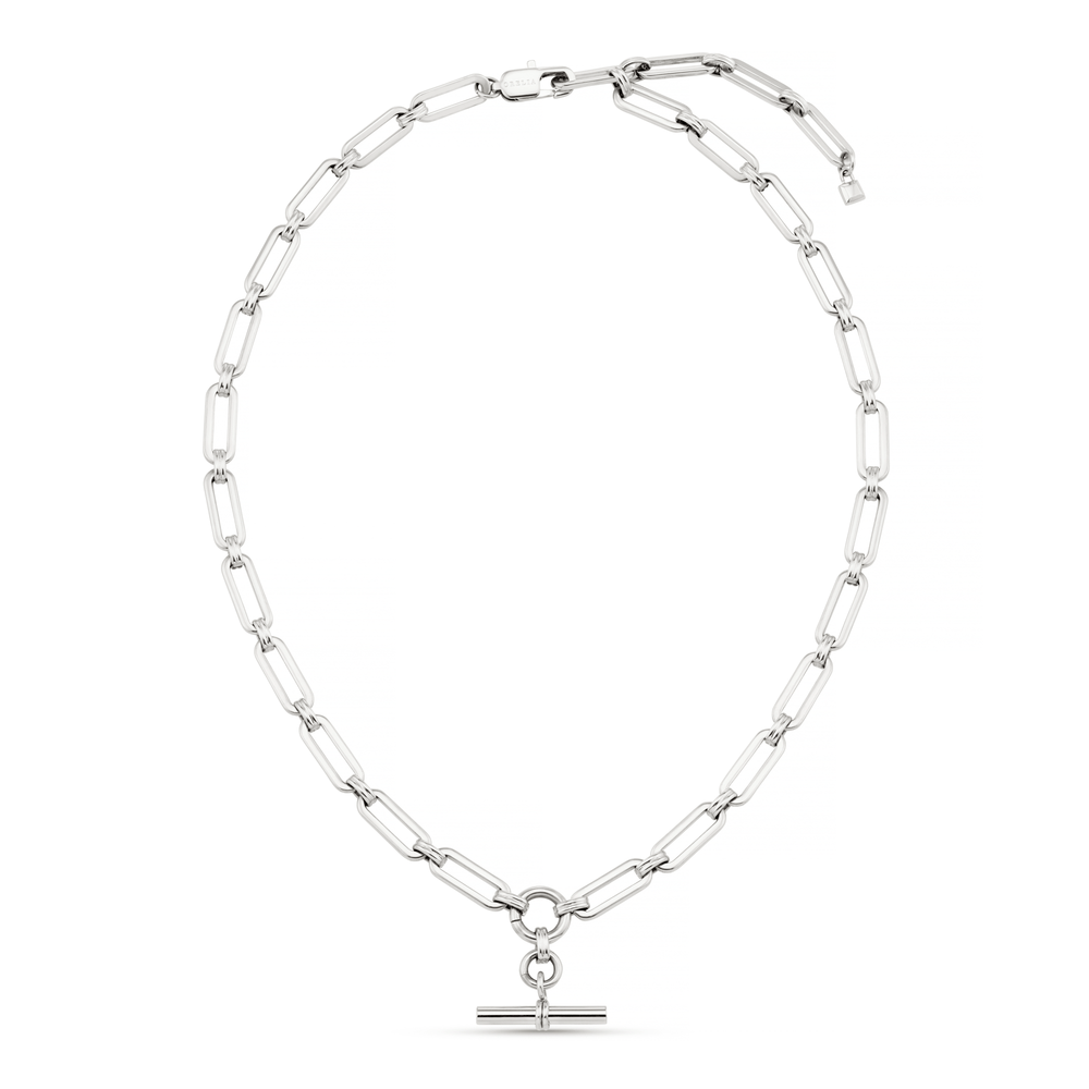 Orelia LUXE Linear Link T-Bar Necklace - Silver