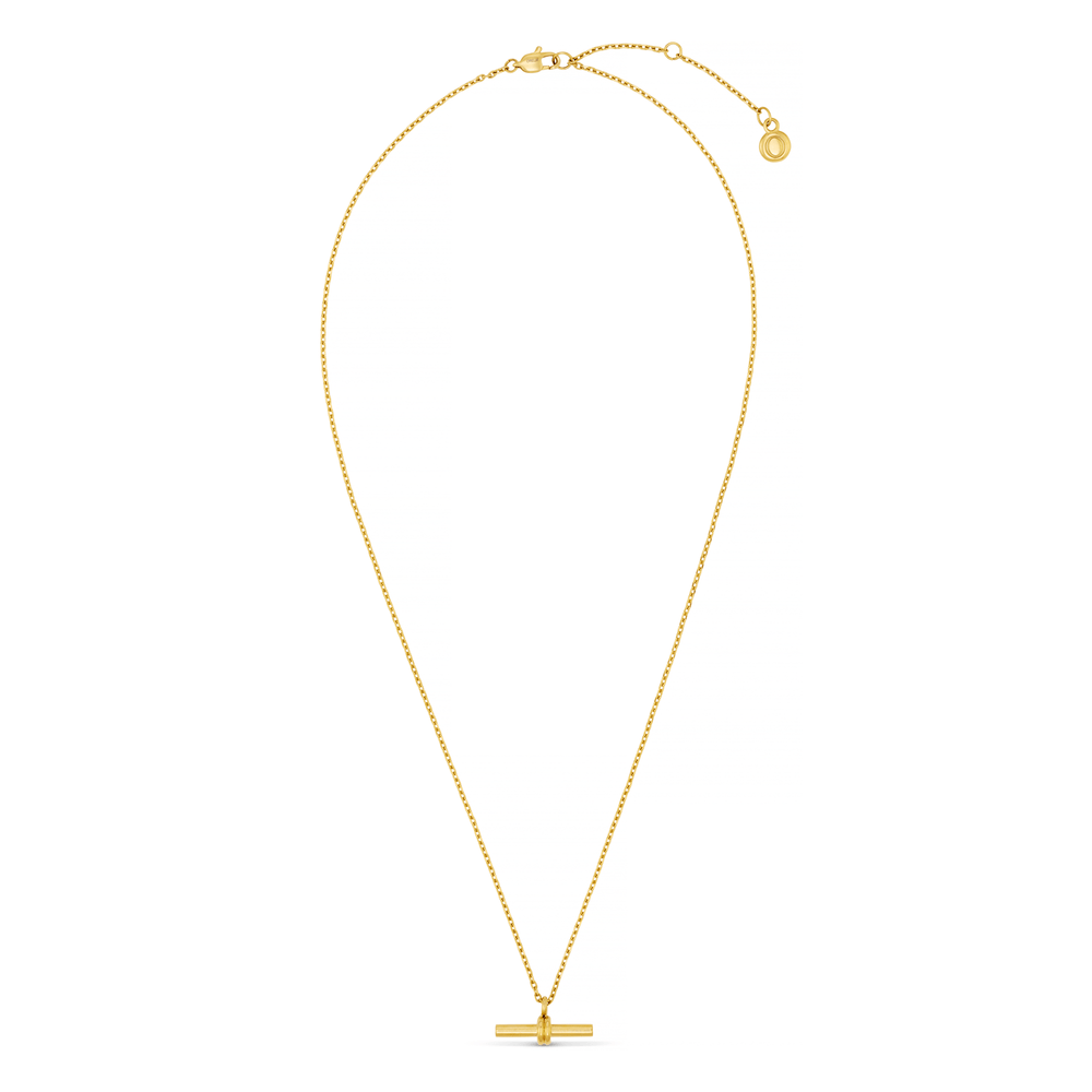 Orelia LUXE Linear T-Bar Drop Necklace - Gold
