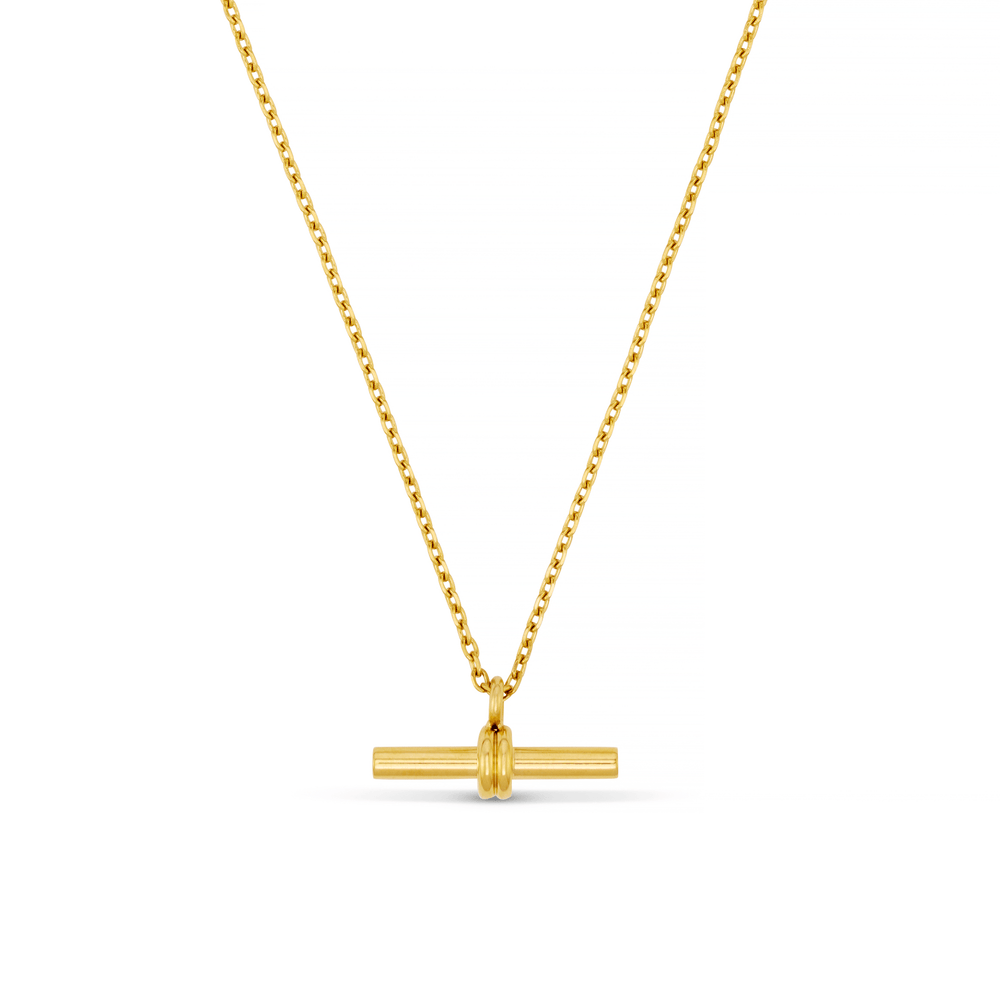 orelia LUXE Linear T-Bar Drop Necklace - Gold