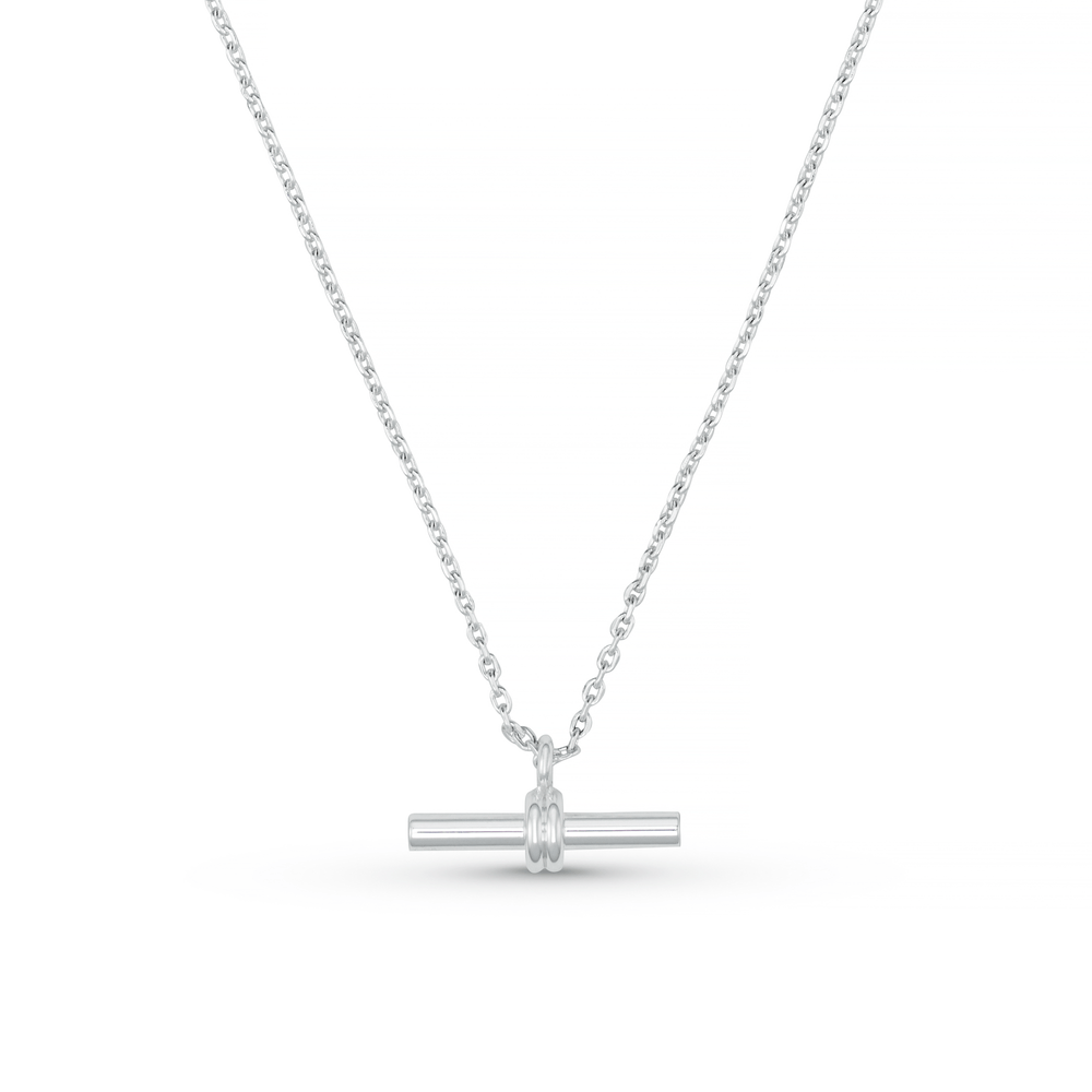 orelia LUXE Linear T-Bar Drop Necklace - Silver