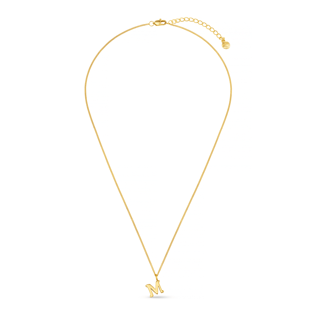 Orelia LUXE M Initial Necklace - Gold