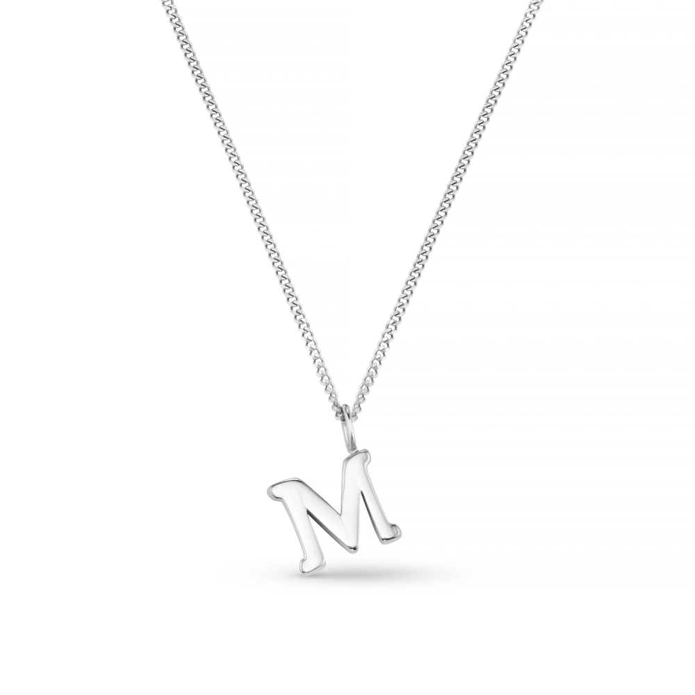 orelia LUXE M Initial Necklace - Silver