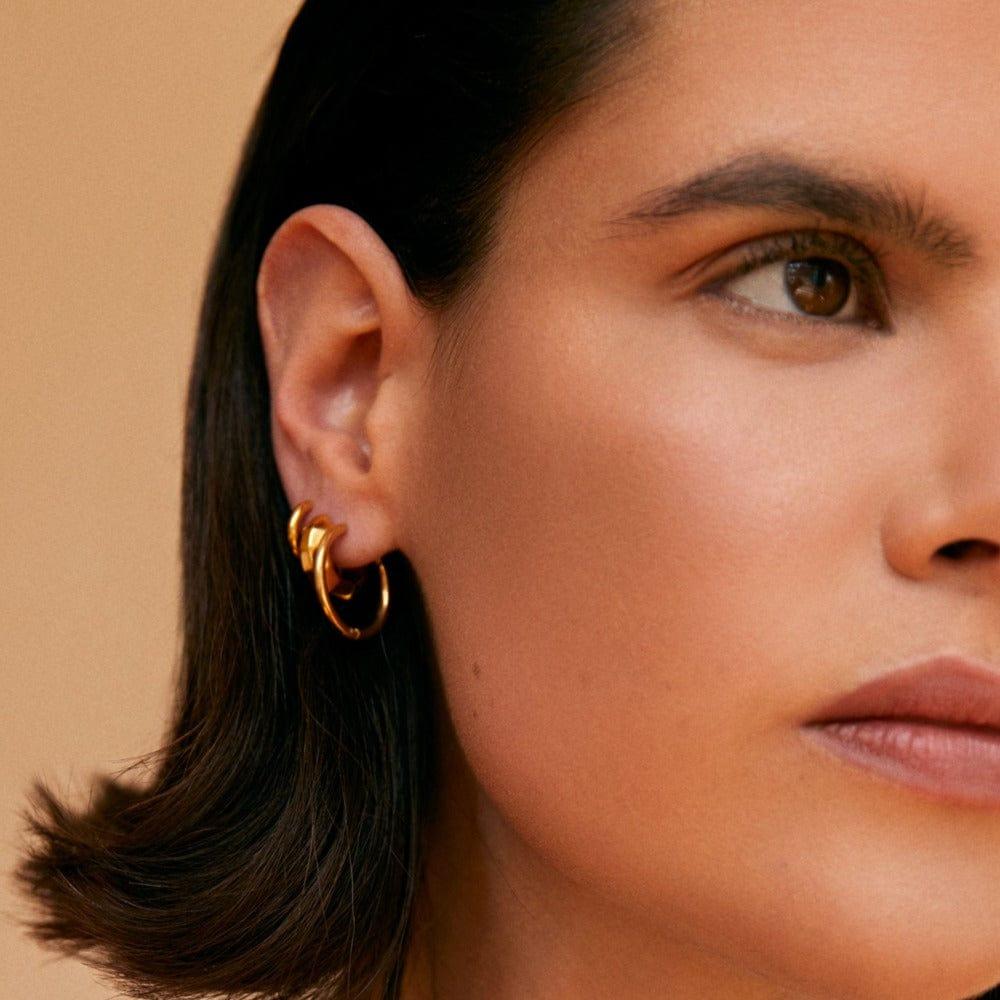 Orelia LUXE Mid-Size Hoop Earrings - Gold