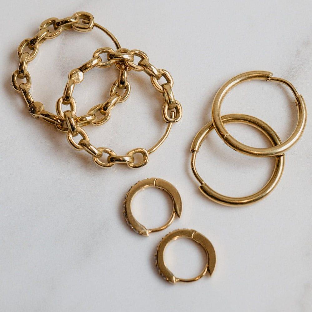 Orelia LUXE Mid-Size Hoop Earrings - Gold