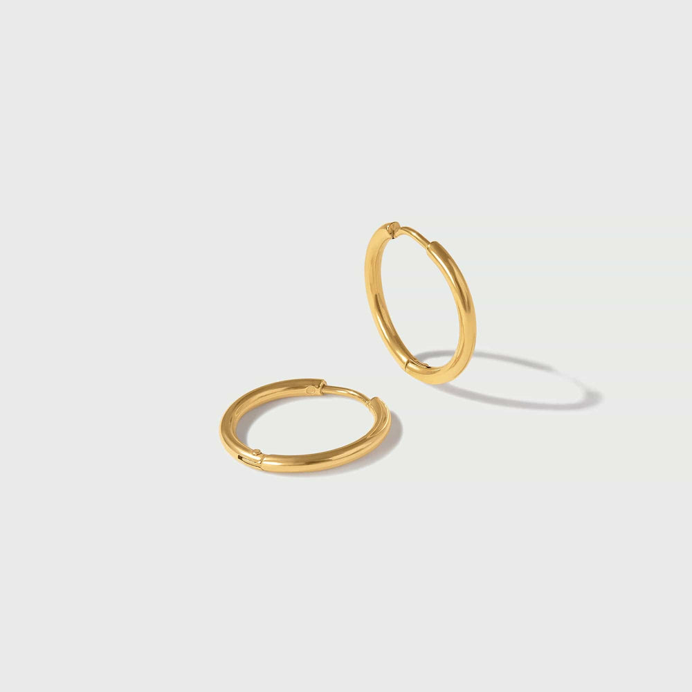 Orelia LUXE Mid-Size Hoop Earrings - Gold