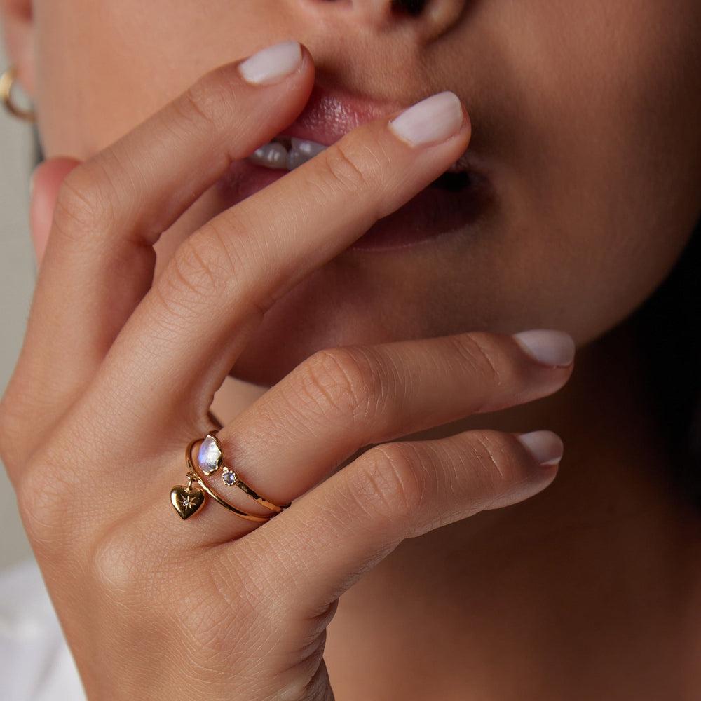 Orelia LUXE Moonstone Semi-Precious Ring