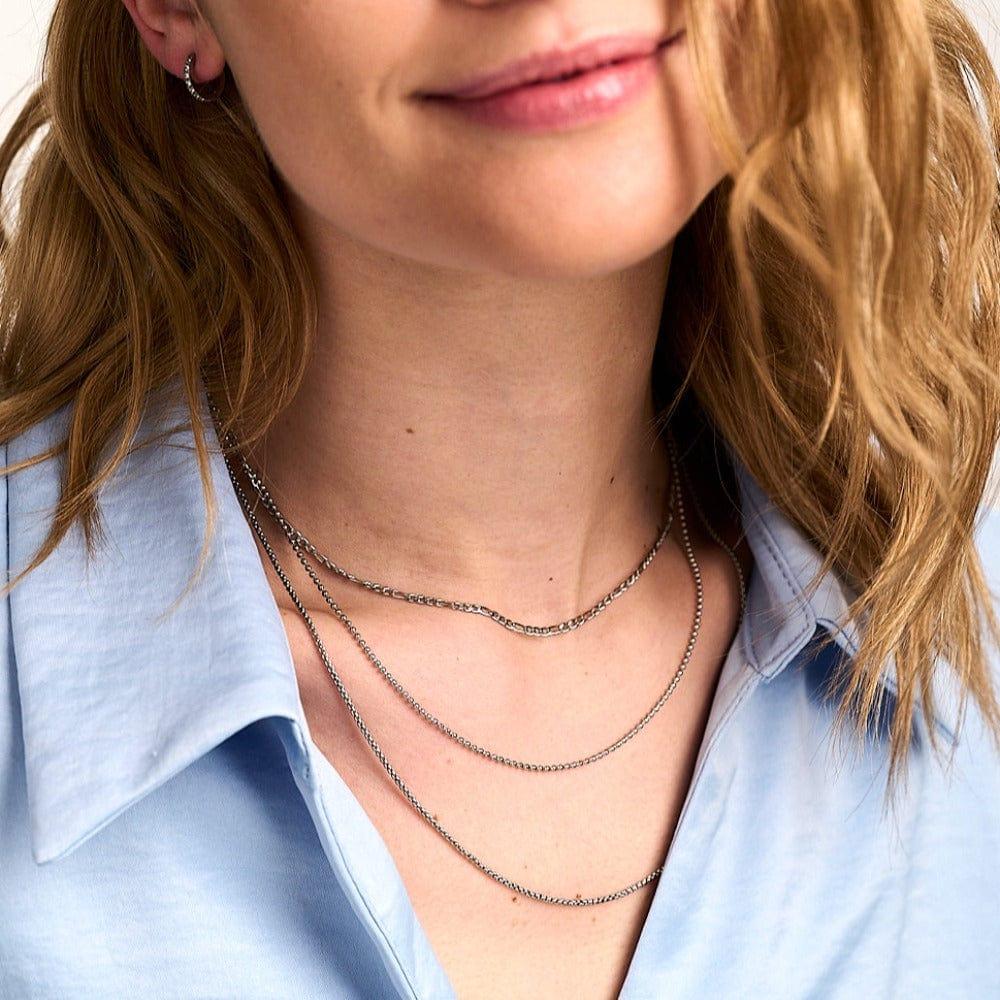 Orelia LUXE Multi Row Chain Necklace - Silver