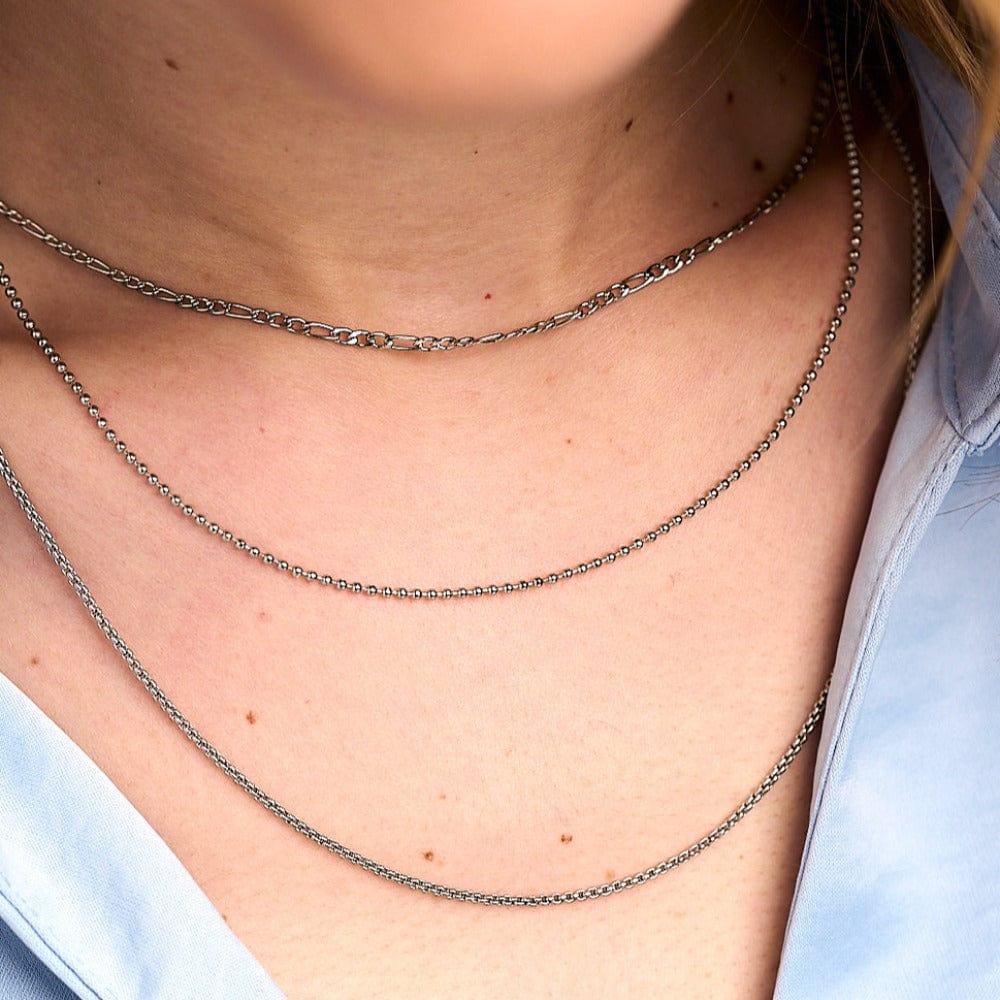 Orelia LUXE Multi Row Chain Necklace - Silver