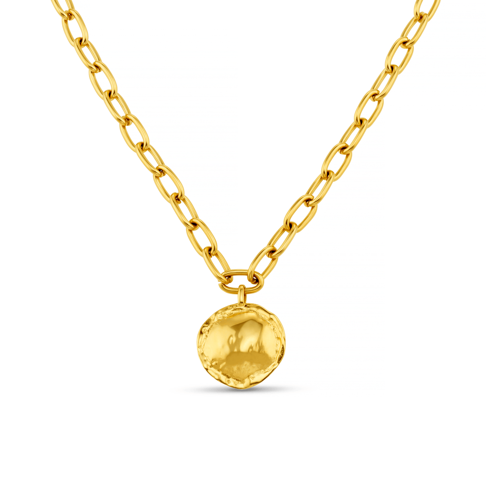 orelia LUXE Oval Link & Molten Coin Necklace