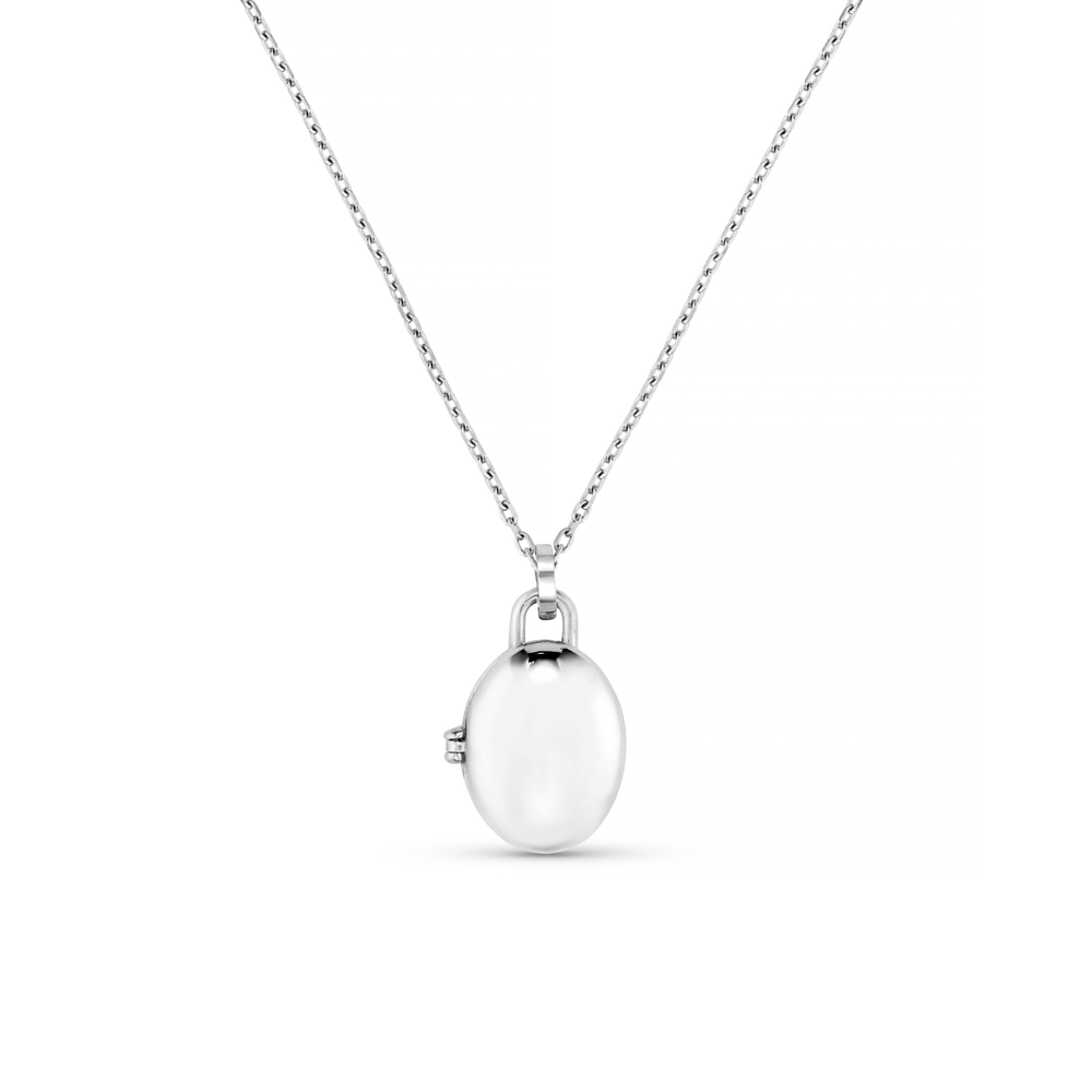 Orelia LUXE Oval Locket Necklace - Silver