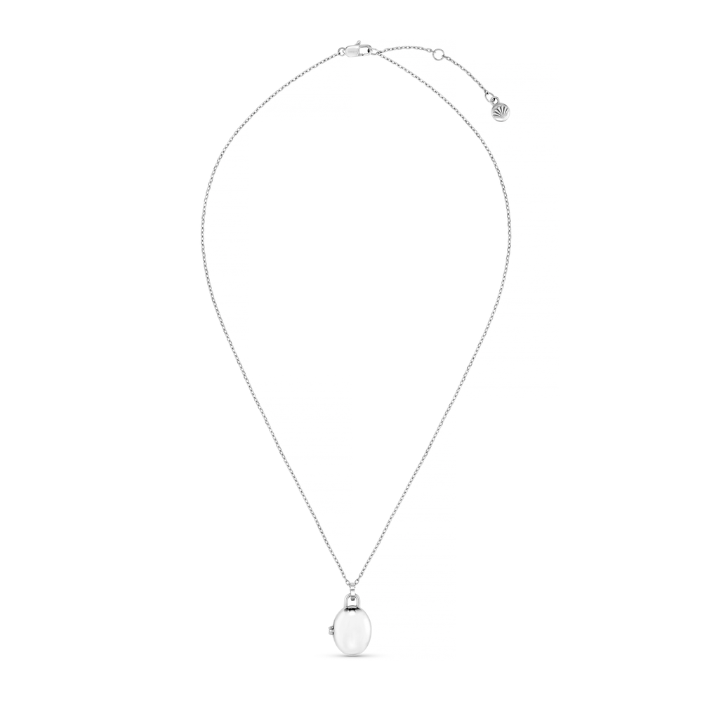 Orelia LUXE Oval Locket Necklace - Silver
