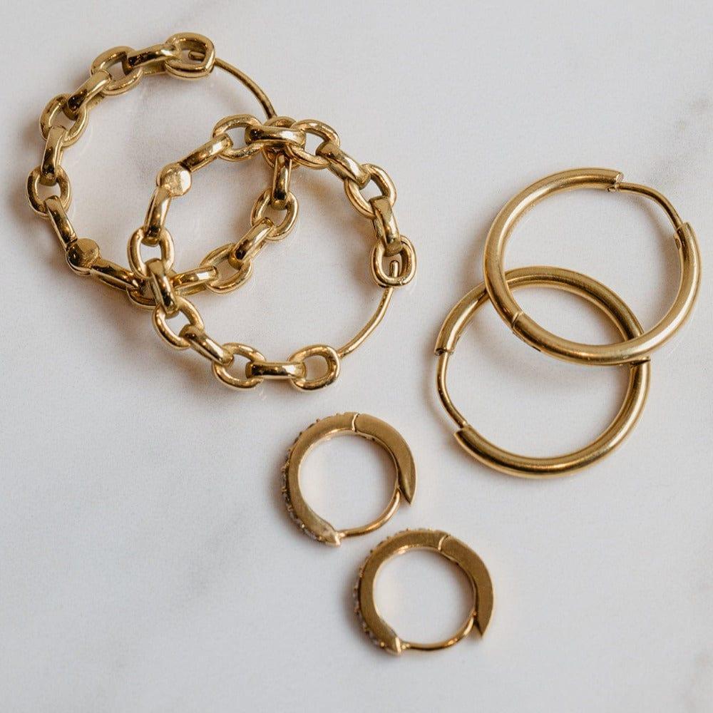 Orelia LUXE Pavé Huggie Hoop Earrings - Gold