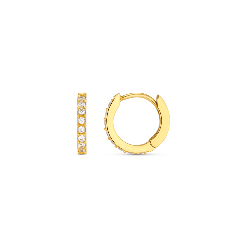 orelia LUXE Pavé Huggie Hoop Earrings - Gold