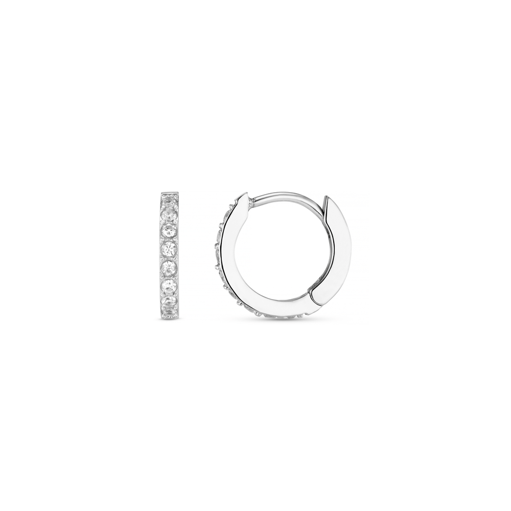 orelia LUXE Pavé Huggie Hoop Earrings - Silver