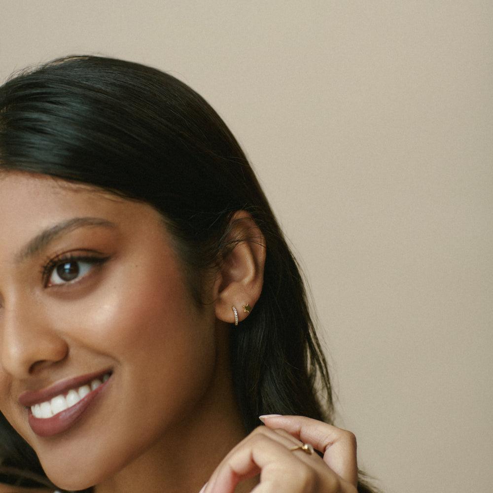 Orelia LUXE Pavé Micro Hoop Earrings