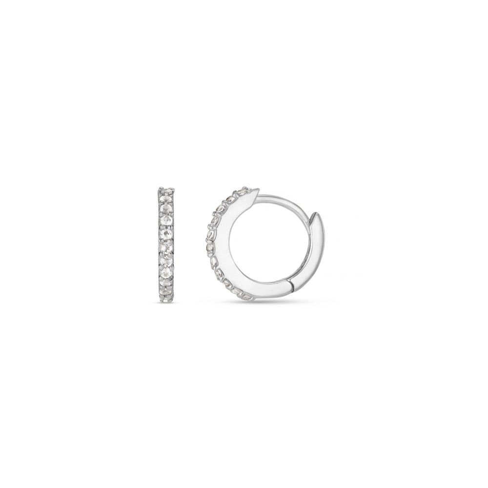 orelia LUXE Pavé Micro Hoop Earrings Silver