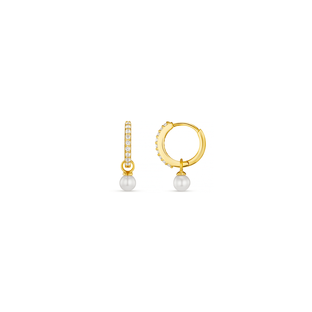 orelia LUXE Pearl Huggie Hoop Earrings