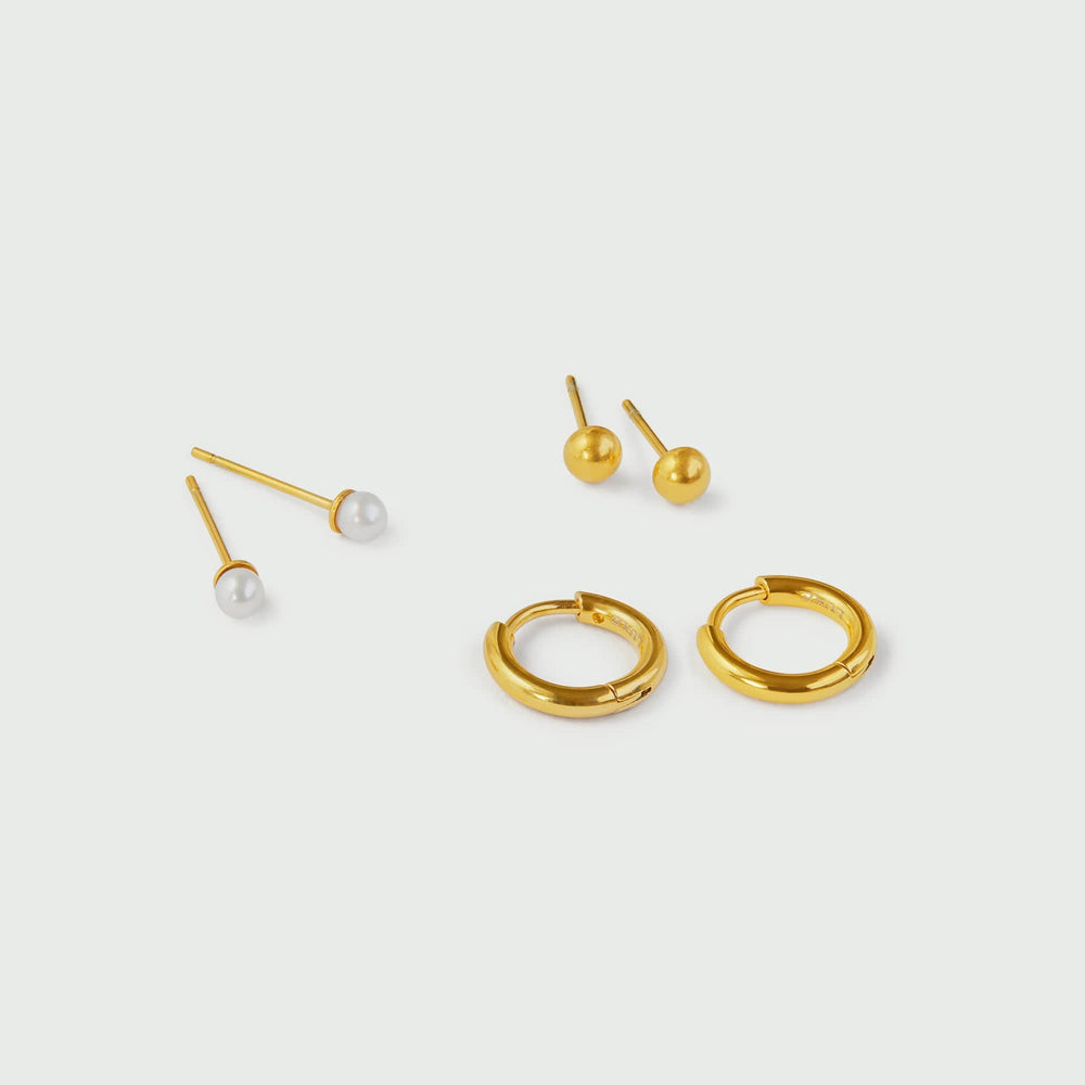 Orelia LUXE Pearl Stud & Hoop Earring Pack