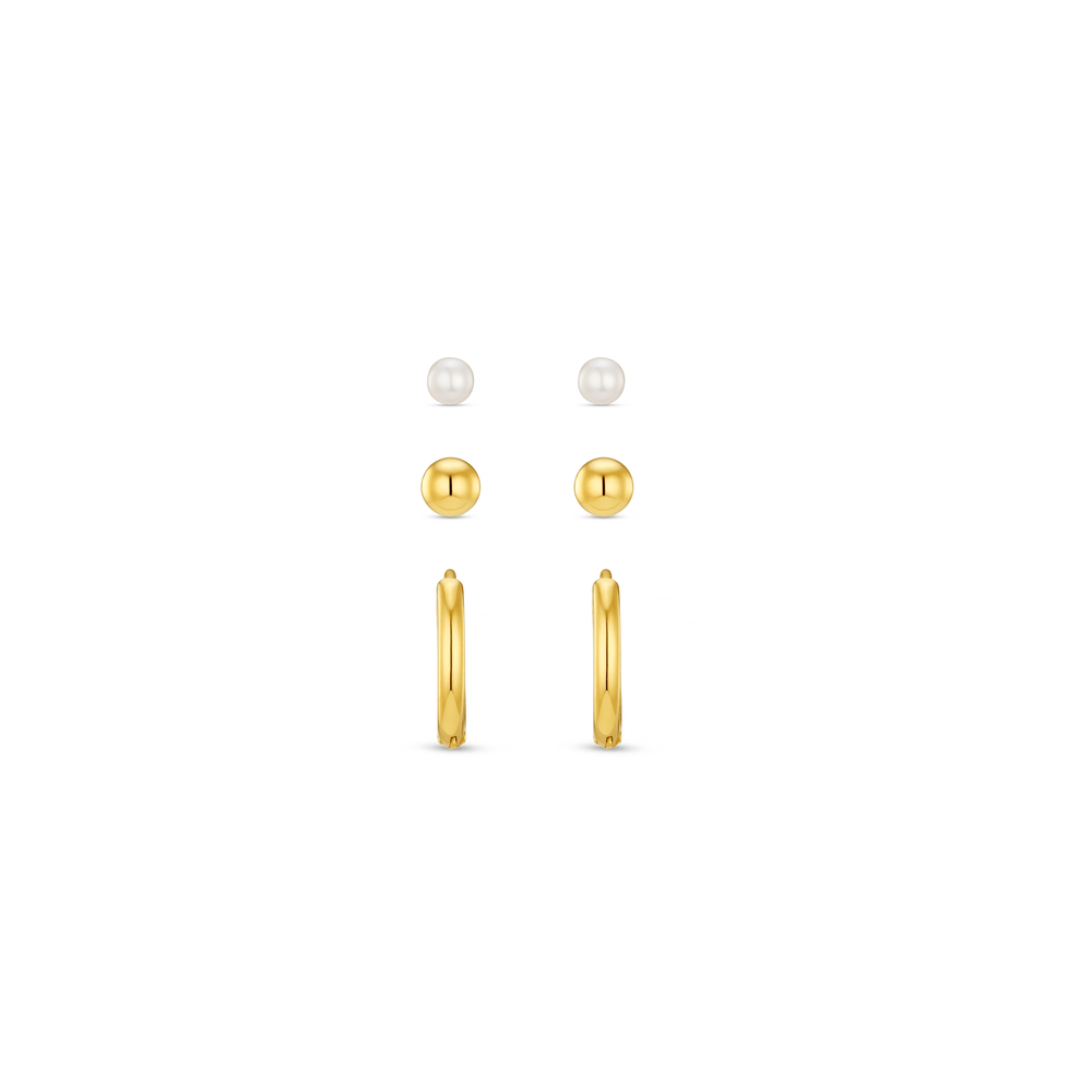 orelia LUXE Pearl Stud & Hoop Earring Pack