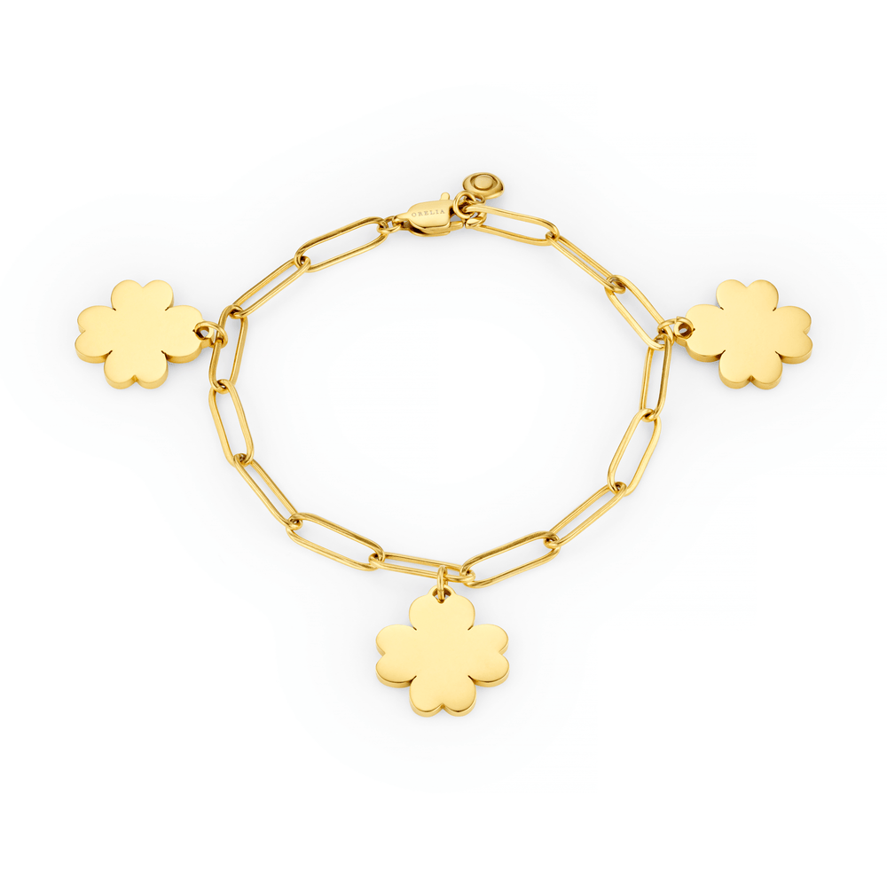 Orelia LUXE Polished Clover Charm Bracelet