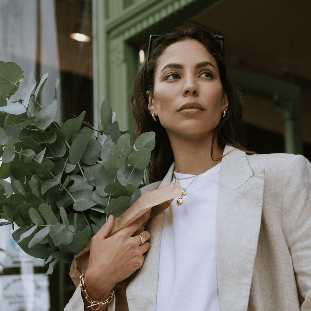 Orelia LUXE Rectangle Link T-Bar Bracelet - Gold