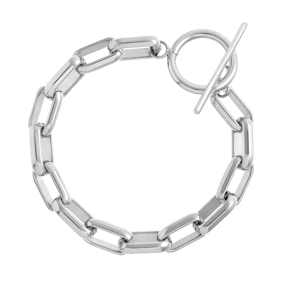 orelia LUXE Rectangle Link T-Bar Bracelet - Silver