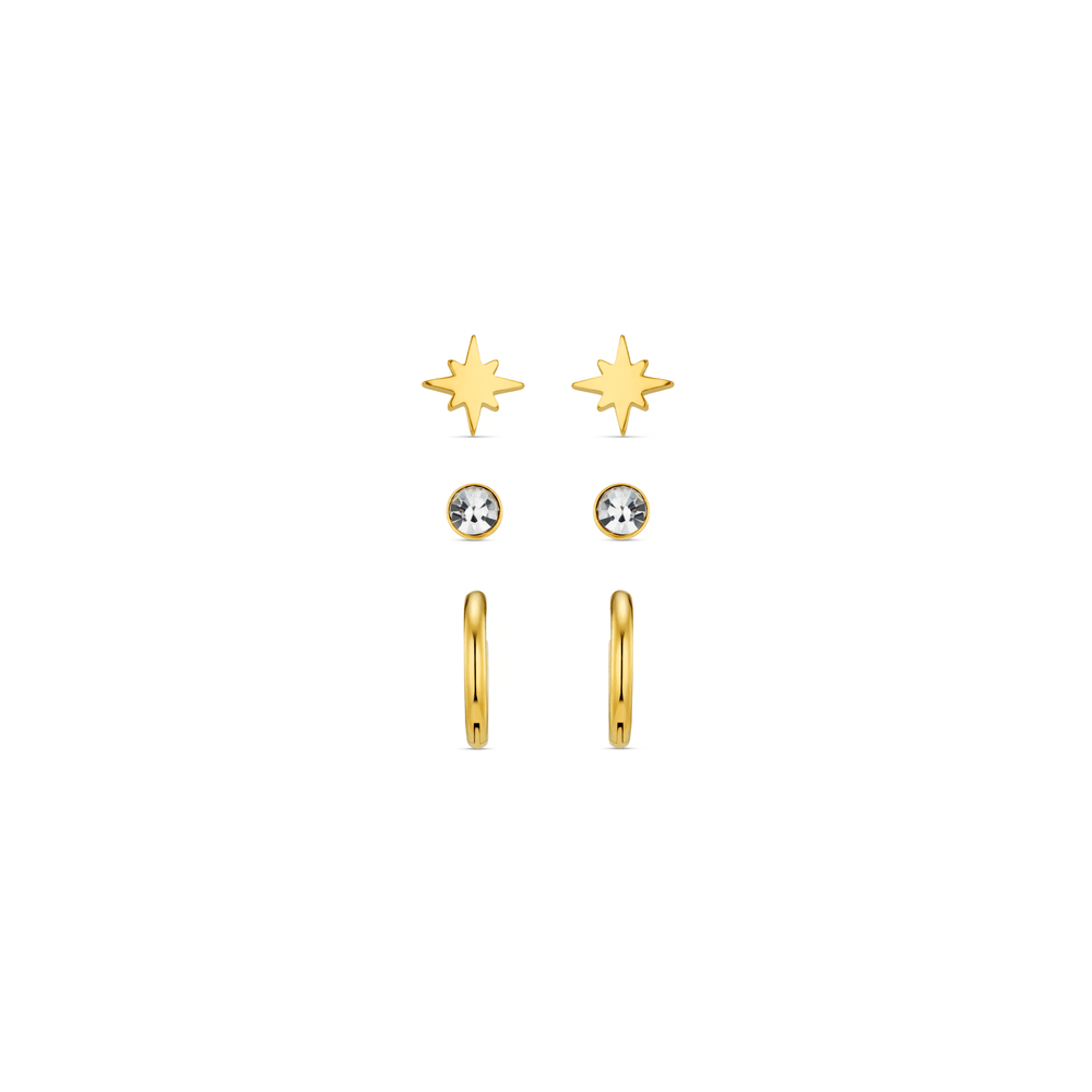 orelia LUXE Starburst & Crystal Micro Hoop Ear Pack
