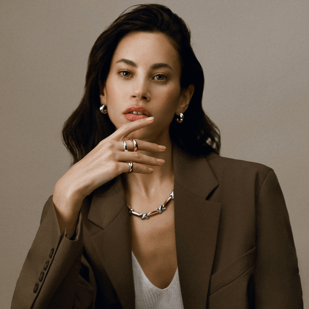 Orelia LUXE Statement Mixed Plate Cross Necklace