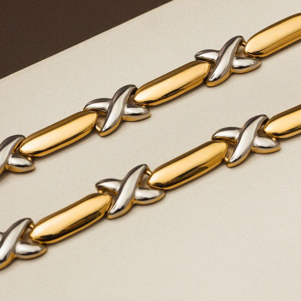 Orelia LUXE Statement Mixed Plate Cross Necklace