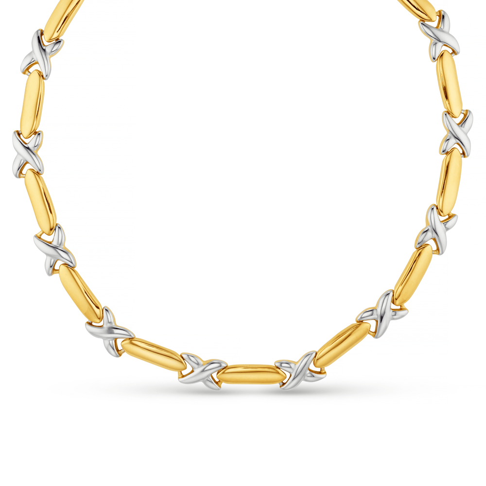 orelia LUXE Statement Mixed Plate Cross Necklace