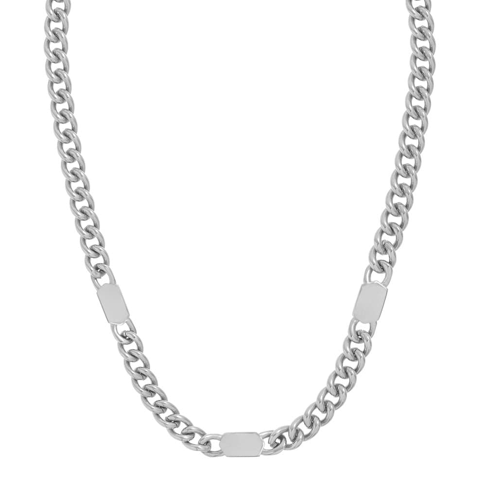 Orelia LUXE Stationed Tag Necklace - Silver