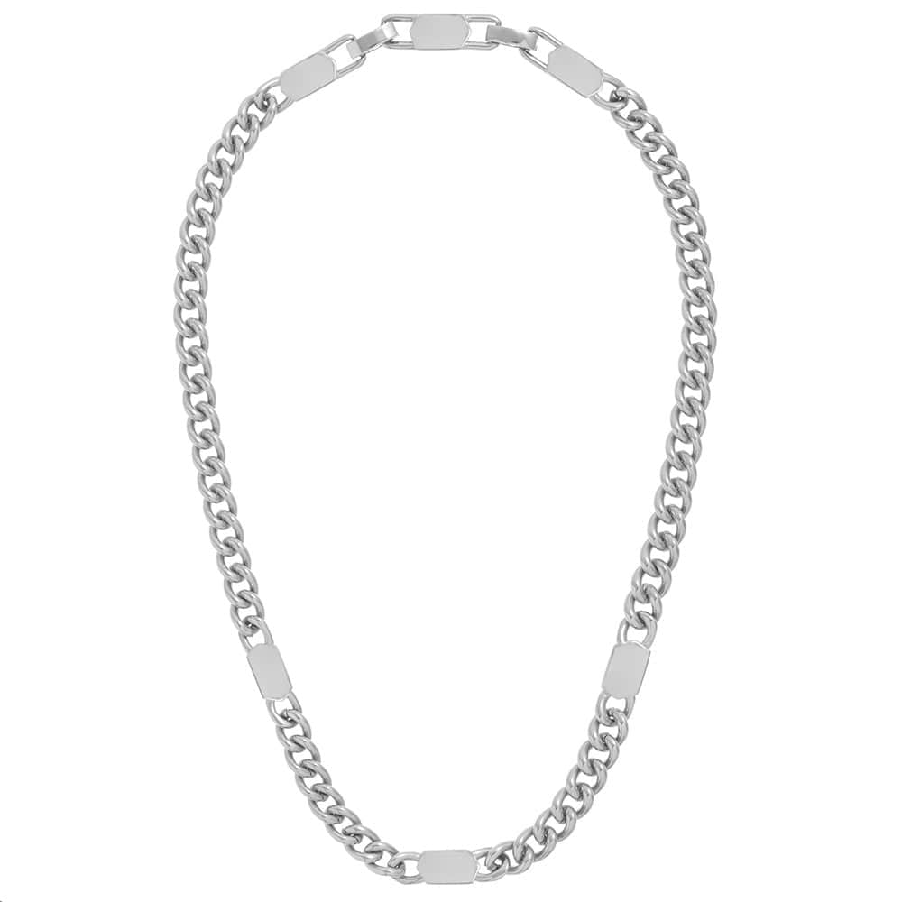 Orelia LUXE Stationed Tag Necklace - Silver