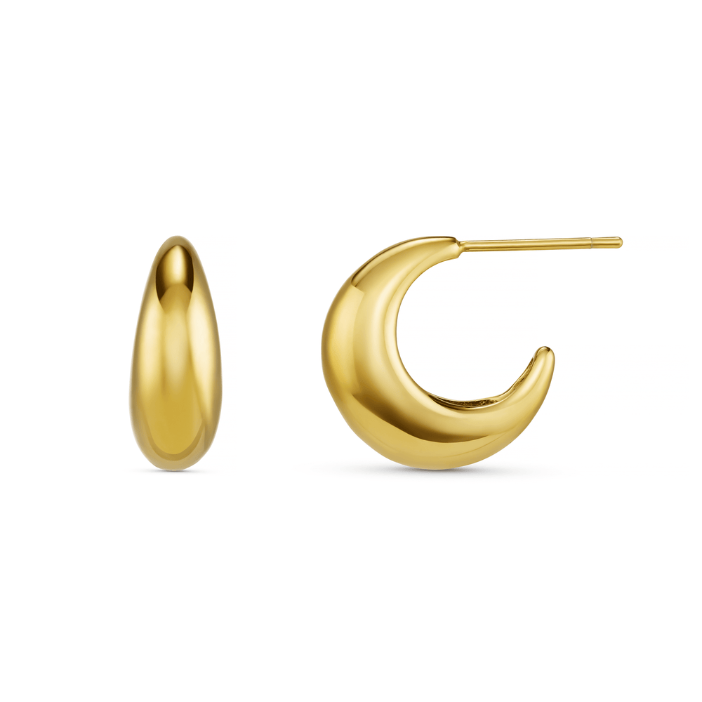 orelia LUXE Tapered Dome Hoop Earrings - Gold