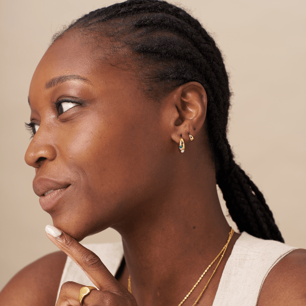 Orelia LUXE Tiny Tapered Hoop Earrings