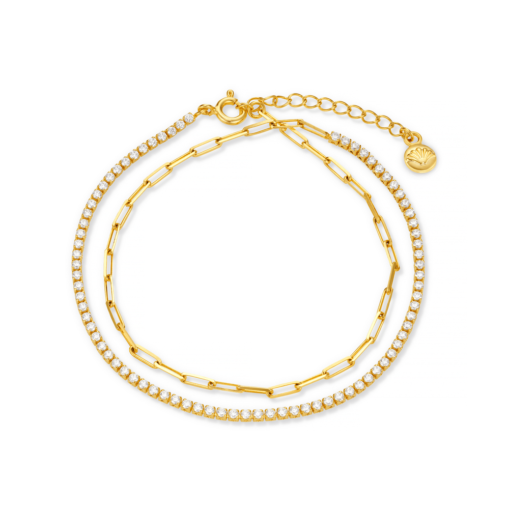 orelia LUXE Wraparound Tennis & Chain Bracelet