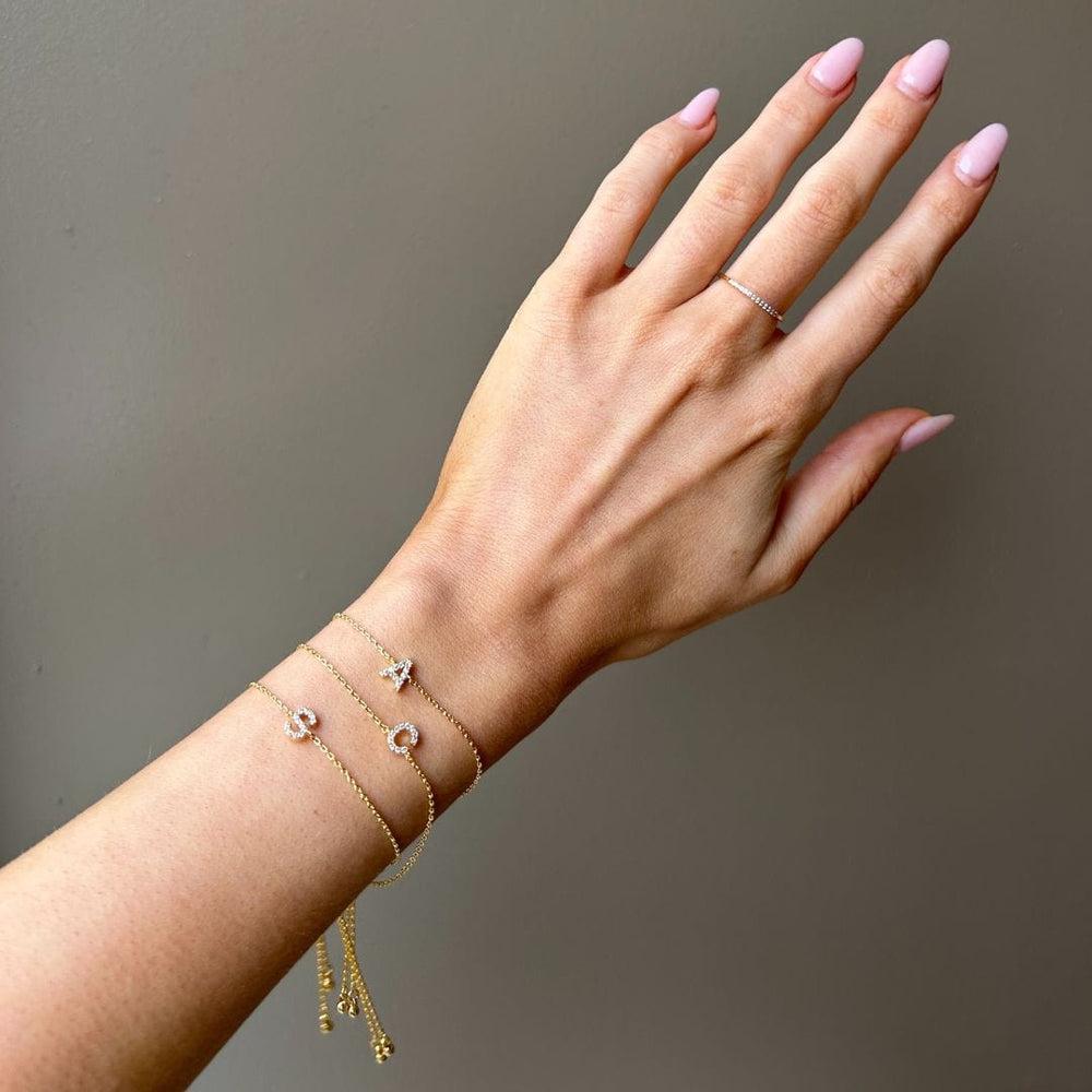 Orelia M Pave Initial Slider Bracelet